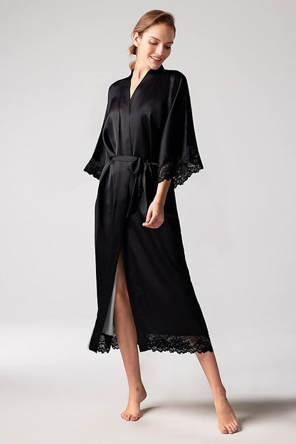 Moon Girl Bridal Silk Night wear  - Black