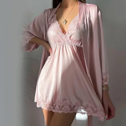 Honeymoon Nighty 4 pcs Bridal Nightwear for Girls & women - Pink